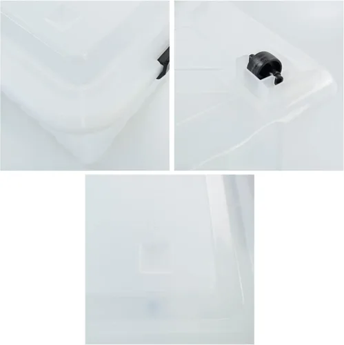 Miniatura 3 de Paquete de 4 cajas de almacenamiento de 50 cuartos con ruedas, grandes bolsas de plástico transparente con tapa