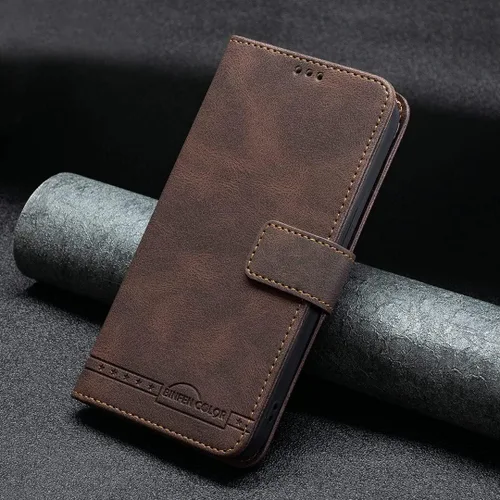 Miniatura 3 de jioeuinly Funda compatible con Celular Kalley Element 5+Plus Funda de teléfono Flip Stand Cover PU Cuero BF09 Funda tipo cartera marrón