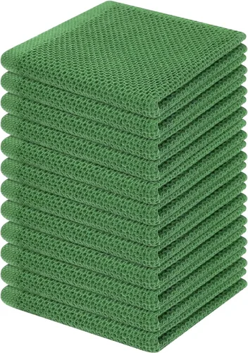 Miniatura 250 de Homaxy Paños de cocina de 100% algodón con tejido de gofre, ultra suaves, absorbentes, de secado rápido, 12 x 12 pulgadas, paquete de 6, amarillo