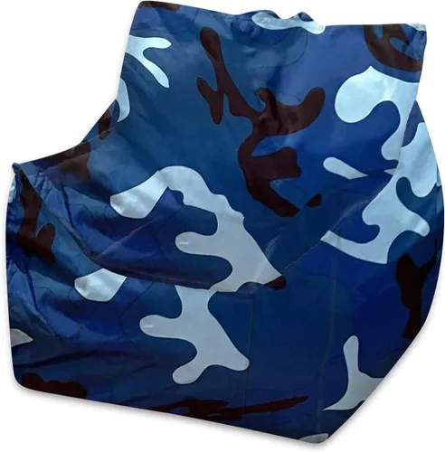 Miniatura 207 de Posh Beanbags - Sillón puff grande, 38 pulgadas, color azul rey sólido Nylon suave - Azul real