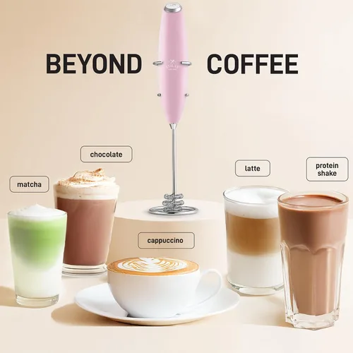 Miniatura 211 de Zulay Milk Boss Espumador de leche potente manual, hace espuma para latte, batidor para mezclar bebidas, café, miniespumador para capuchino, frappé