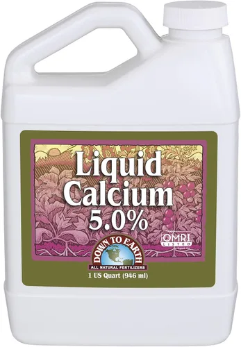 Down To Earth All Natural Fertilizers OMRI Listed Concentrado líquido soluble en agua de calcio 5.0% - Previene o trata la deficiencia de calcio en