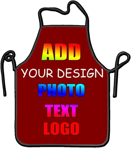 Miniatura 35 de NALAHOME Delantales personalizados para hombres y mujeres delantales personalizados con logotipo de texto fotográfico Negro