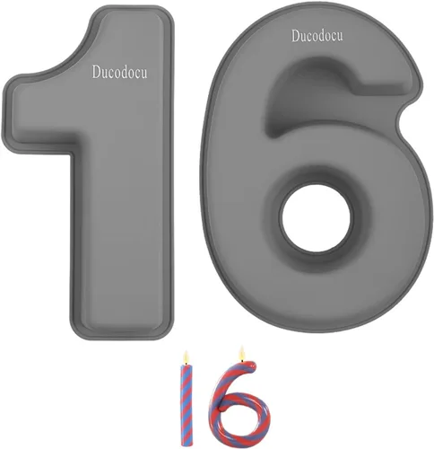 Miniatura 10 de Ducodocu Molde de silicona para tartas con números 3D, moldes para hornear, moldes novedosos para tartas, molde para hornear bricolaje