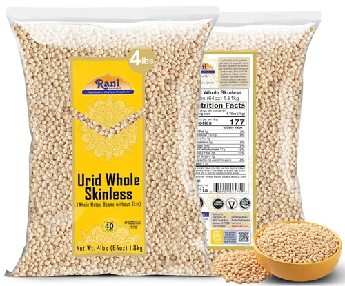 Miniatura 2 de Rani Urid/Urad Gota White (frijoles mate sin piel), lentejas indias 64 onzas (4 libras) 4.0 lbs ~ totalmente natural, apto para gluten, sin OMG
