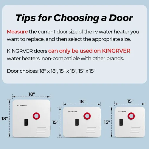 Miniatura 2 de KINGRVER Kit de puerta blanca de 15 x 18 pulgadas, esto solo es para calentadores de agua sin tanque KINGRVER RV sin puerta, calentador de agua