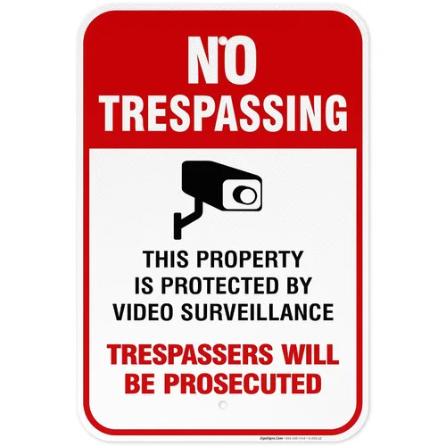 Miniatura 18 de Señal de videovigilancia No Trespassing, cámara de seguridad CCTV, 24 x 30 pulgadas, 3M EGP reflectante aluminio .080, resistente a la decoloración
