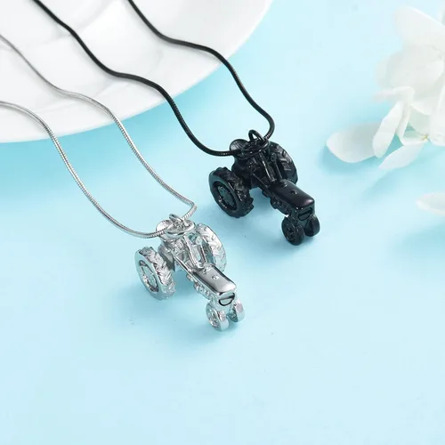 Miniatura 40 de Imrsanl Joyería de cremación para cenizas, motocicleta, automóvil pequeño, collar de urna de tractor para cenizas para hombres, recuerdo
