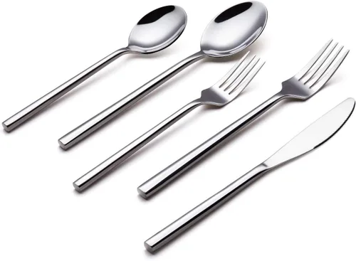 Miniatura 9 de ANNOVA Juego de cubiertos de 20 piezas, servicio para 4, vajilla de acero inoxidable forjado de alta calidad, incluye cuchillos, tenedores