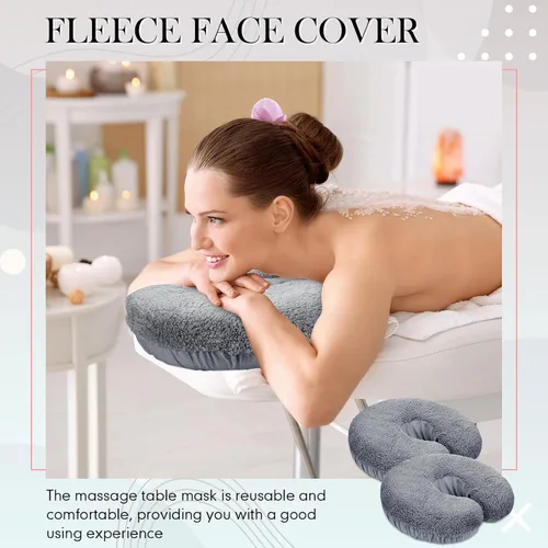 Miniatura 7 de Mixweer 2 fundas de almohada para reposacabezas de mesa de masaje de forro polar de 14.6 x 13 pulgadas, almohadilla de almohada para reposacabezas