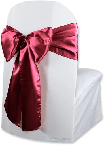 Miniatura 7 de Funda de satén para silla con lazo – Elegantes fajas para bodas, banquetes, recepciones, eventos especiales, restaurantes y fiestas – 28 opciones