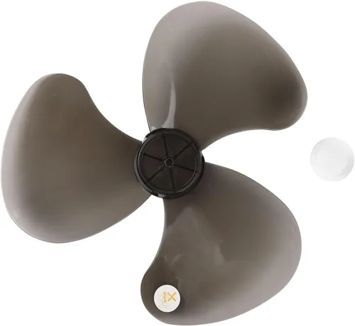16 inch Plastic Fan Blade with Nut Cover for Household Fans Black 16 Inch | Plastic Fan Blade 3 Leaves Fan Blade Replacement for Household