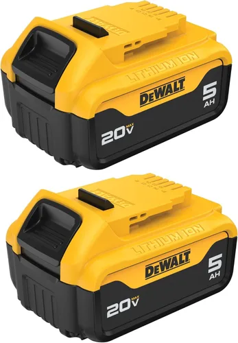 DEWALT 20V MAX XR 5 Ah batería de ion de litio 2-Pack Premium de alta capacidad Paquetes de baterías inalámbricas para herramientas (DCB205-2)