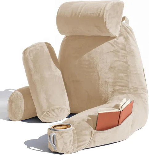 Miniatura 46 de Nestl Almohada de lectura para niños y adolescentes con espuma viscoelástica triturada, almohadas de respaldo para leer, ver y jugar, uso