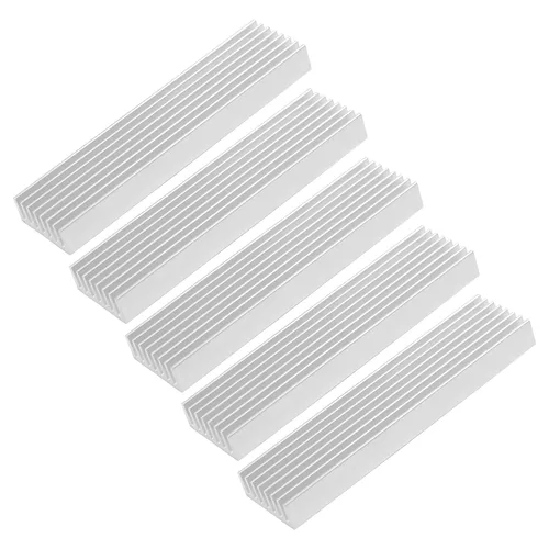 uxcell 5 unidades de disipador de calor de aluminio, radiador de aluminio en tono plateado, disipador de calor de aletas de refrigeración para