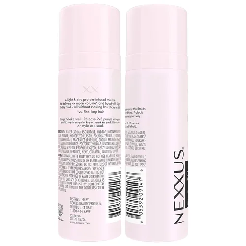 Miniatura 2 de Nexxus Mousse de viaje, volumen de sujeción media, paquete de 4 – Escudo antihumedad de 72 horas, control de encrespamiento de 48 horas, fragancia