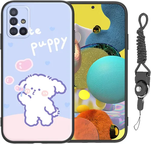 Miniatura 29 de Funda para Galaxy A51 5G (no compatible con la versión A51 4G) con correa de cordón, para niñas y mujeres, diseño lindo de anime, funda de silicona