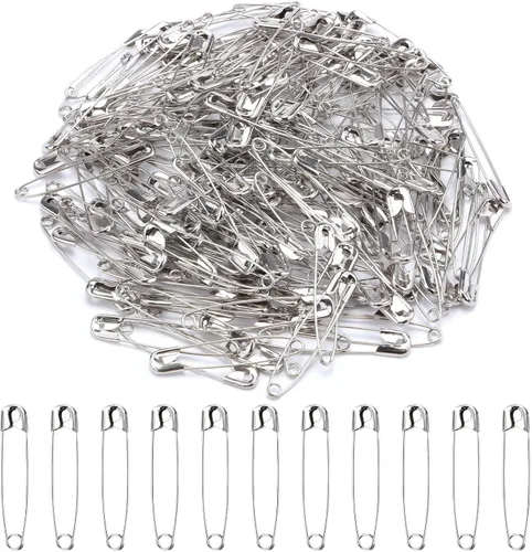 Miniatura 2 de XKDOUS Alfileres de seguridad grandes de 2.2 pulgadas, 200 piezas, alfileres plateados a granel resistentes para ropa, costura, manualidades