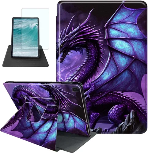 Miniatura 34 de Rossy Funda para Samsung Galaxy Tab A7 Lite de 8.7 pulgadas 2021 (SM-T220/T225/T227) + protector de pantalla giratorio de 360 grados con soporte