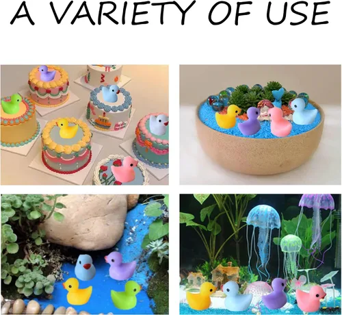 Miniatura 4 de Tindobewan 100 piezas de pequeños patos de resina, mini patos en miniatura, adornos para manualidades, jardín, acuario, decoración del hogar