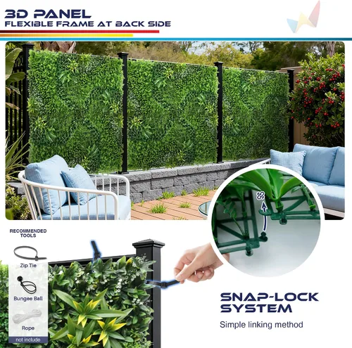 Miniatura 4 de Windscreen4less 1 panel artificial de boj de 40 x 40 pulgadas, decoración de pared verde hierba sintética para decoración de interiores y Panel 3D