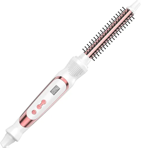 Cepillo térmico de 0.5 pulgadas, rizador voluminizador, cepillo redondo calentado de 1/2 pulgada, turmalina de cerámica calentada, rizador Blanco