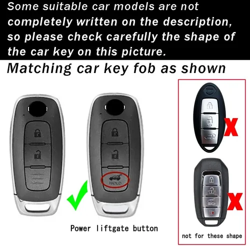 Miniatura 2 de ontto Funda para llavero de 3 botones, funda de TPU para llaves para Nissan Ariya Pathfinder Kicks X-Trail Rogue 8 Gen New Teana 2022 2023, llave