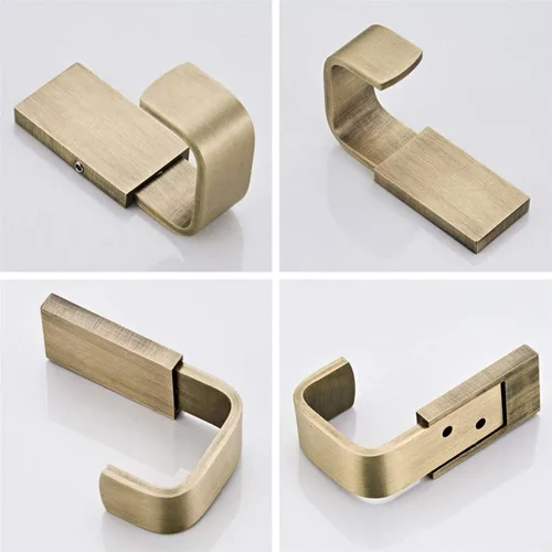Miniatura 3 de Flybath Gancho para abrigos, ganchos de latón antiguo para toallas de baño, cocina, soporte para camisas, montaje en pared, bronce cepillado