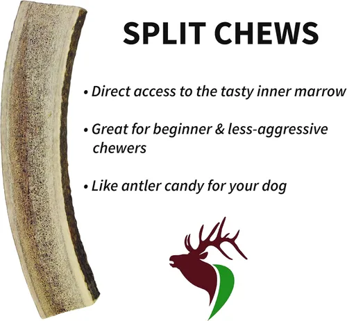 Miniatura 4 de Elkhorn Premium Chews - Paquete individual pequeño dividido (para perros y cachorros de 0 a 20 libras) asta de alce de grado premium para perros