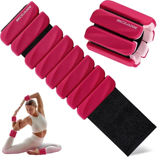 Miniatura 9 de BECOJADDE Juego de 2 pesas para tobillo (1 libra/2 libras cada una) para mujeres y hombres, pulsera ajustable para muñeca para gimnasio en casa