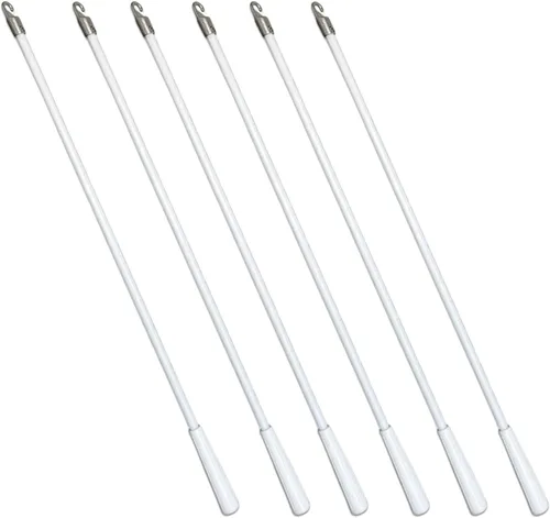 Miniatura 8 de Paquete de 2 varitas ciegas con gancho de metal, varilla inclinable de fibra de vidrio blanca de 12 pulgadas, reemplazo de control de varilla ciega