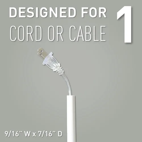 Miniatura 3 de Legrand Wiremold C110S Cordmate - Juego de 17 fundas para cables de 108 pulgadas, organizador para pared, capacidad para 1 cable o cable, embalaje