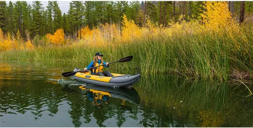 Miniatura 6 de Advanced Elements - Kayak inflable Island Voyage 2 - Kayak convertible recreativo - para 1 o 2 personas - 11 pies - Amarillo