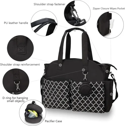Miniatura 3 de Bolsa de pañales grande para bebé cambiador para mamá con cambiador
