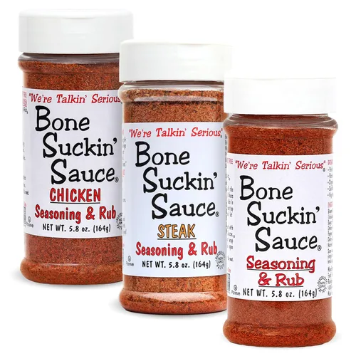 Miniatura 7 de Bone Suckin' Condimento para salsa y variedad de frotamiento, original, filete, mariscos y pollo, ideal para asar a la parrilla, ahumar, sin OMG