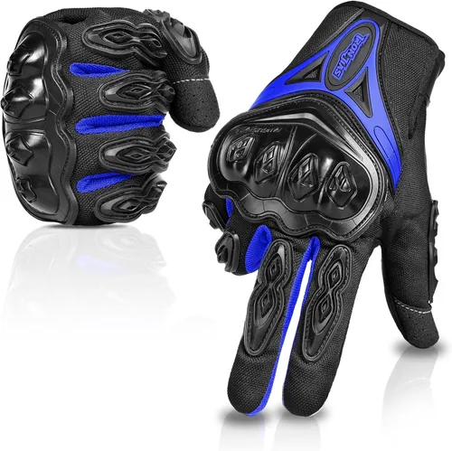 Miniatura 9 de Guantes para motocicleta duraderos de dedos completos para carreras, verano, bicicleta, deportes extremos, compatibles con pantallas táctiles, M