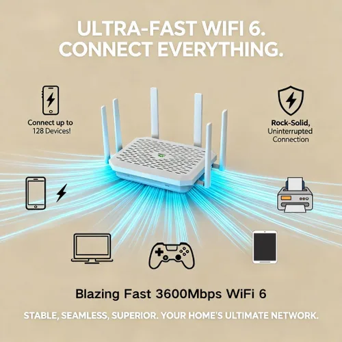Miniatura 3 de InHand FWA02 5G Router Wi-Fi 6 (DL 4.76Gbps) Solución de red segura y administrada en la nube dual de 2.5G para el hogar, RV y negocios