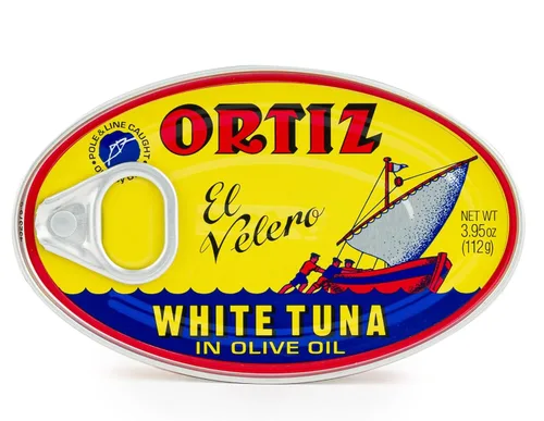 Miniatura 5 de Ortiz Atún en aceite de oliva, lata ovalada Kosher de 3.95 onzas, paquete a granel de 6 Atún enlatado superior Atún blanco Kosher Ortiz