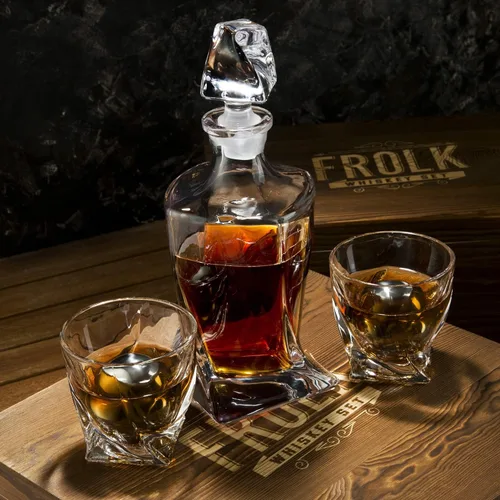 Miniatura 7 de Juego de decantador de whisky para hombre, decantador de bourbon trenzado, 2 vasos, 2 piedras de whisky de acero inoxidable XL, bolas, 2 posavasos