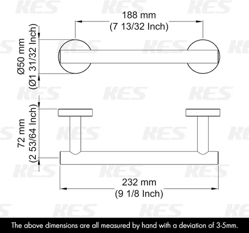 Miniatura 6 de Toallero KES para toalla de baño, cocina, mano, paños para trastes, hecho de acero inoxidable a prueba de óxido, montaje de pared, SUS304, 9