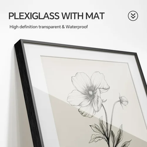 Miniatura 5 de Arte de pared botánico enmarcado en blanco y negro para baño, ilustraciones de plantas florales de granja para paredes de baño, 4 piezas
