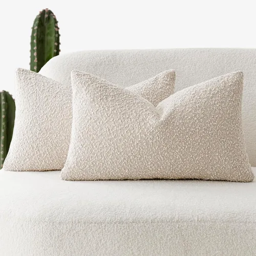 Miniatura 52 de Foindtower - Juego de 2 fundas decorativas de textura de bucle, fundas de almohada acentuadas, fundas de cojín sólidas, neutrales, para sofá, silla