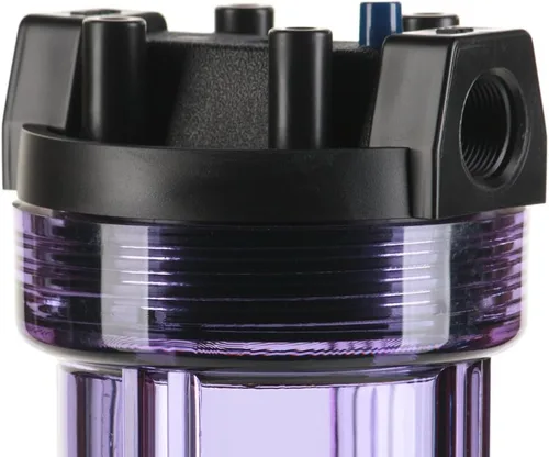 Miniatura 2 de Hydronix HF5-20CLBK34PR Carcasa del filtro de agua de 20 pulgadas RO, toda la casa, hidroponía - puertos de 3/4", cuerpo transparente con PR