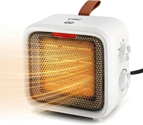 CTSC Calentador de espacio, calentadores de espacio de 1500 W para uso en interiores con termostato, material de calefacción PCT de alta eficiencia,