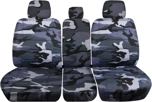 Miniatura 14 de Fundas de dos tonos para asiento de camionetas Ford F150 (butaca dividida 40/20/40 frontal) con consola o apoyabrazo, con o sin cinturones