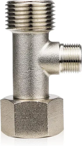 FERCAISH Adaptador de latón adaptador 7/8 T, válvula de conector en T de 3 vías para divisor de plomería, grifo rociador de bidé de mano, válvula