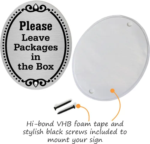 Miniatura 2 de SmartSign Letrero de puerta con placa de diamante con texto en inglés "Please Leave Packages in the Box", aluminio de 4 x 5 pulgadas, fabricado