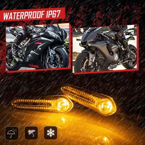 Miniatura 6 de Indicadores LED de Señal de Giro Delanteros y Traseros Compatibles con Yamaha YZF R1 R3 R6 R7 R9 R15 R25 YBR 125/250, MT-125/-07/-10, FZ-25/-010