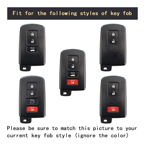 Miniatura 4 de Funda luminosa para llavero inteligente compatible con Toyota Avalon Camry Corolla Highlander RAV4 4 botones sin llave control remoto de fibra