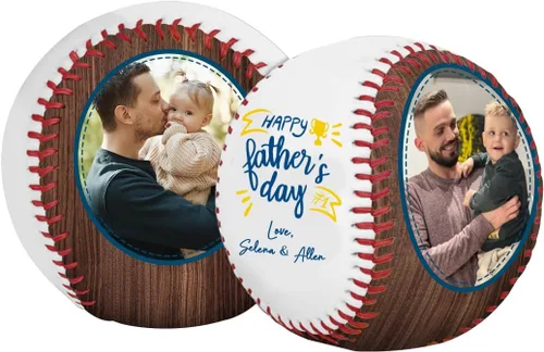 Miniatura 10 de Foto personalizada para el Día del Padre, con tus fotos y texto Béisbol Cumpleaños Día del Padre para papá, marido, abuelo Al mejor padre